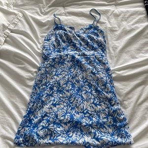 Floral blue mini dress